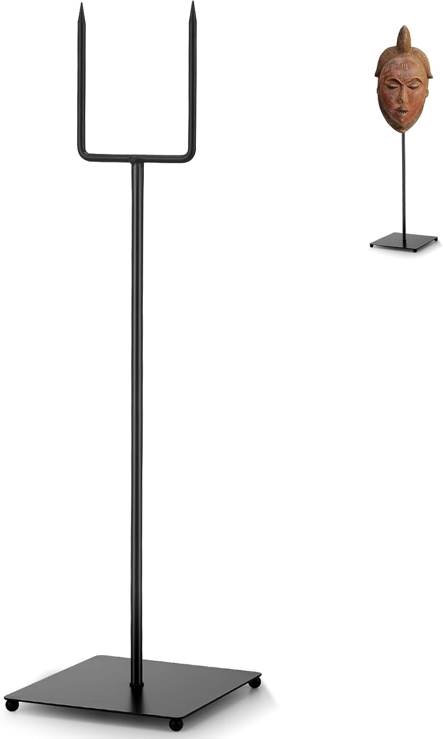 RattanView Mask Display Stand Holder for African and Tribal Mask Artifacts Statues Sculpture Figurine for Displays, Shows and Art Exhibits(4.72 x 4.72 x 16.54 Inch)