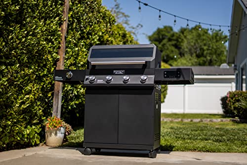 Image of Monument Grills Denali Series, 4+1 Liquid Propane Gas Smart BBQ Grill, 4 Burners & 1 Side Burner Denali 425 with Smart Technology and Knob Controls, Black