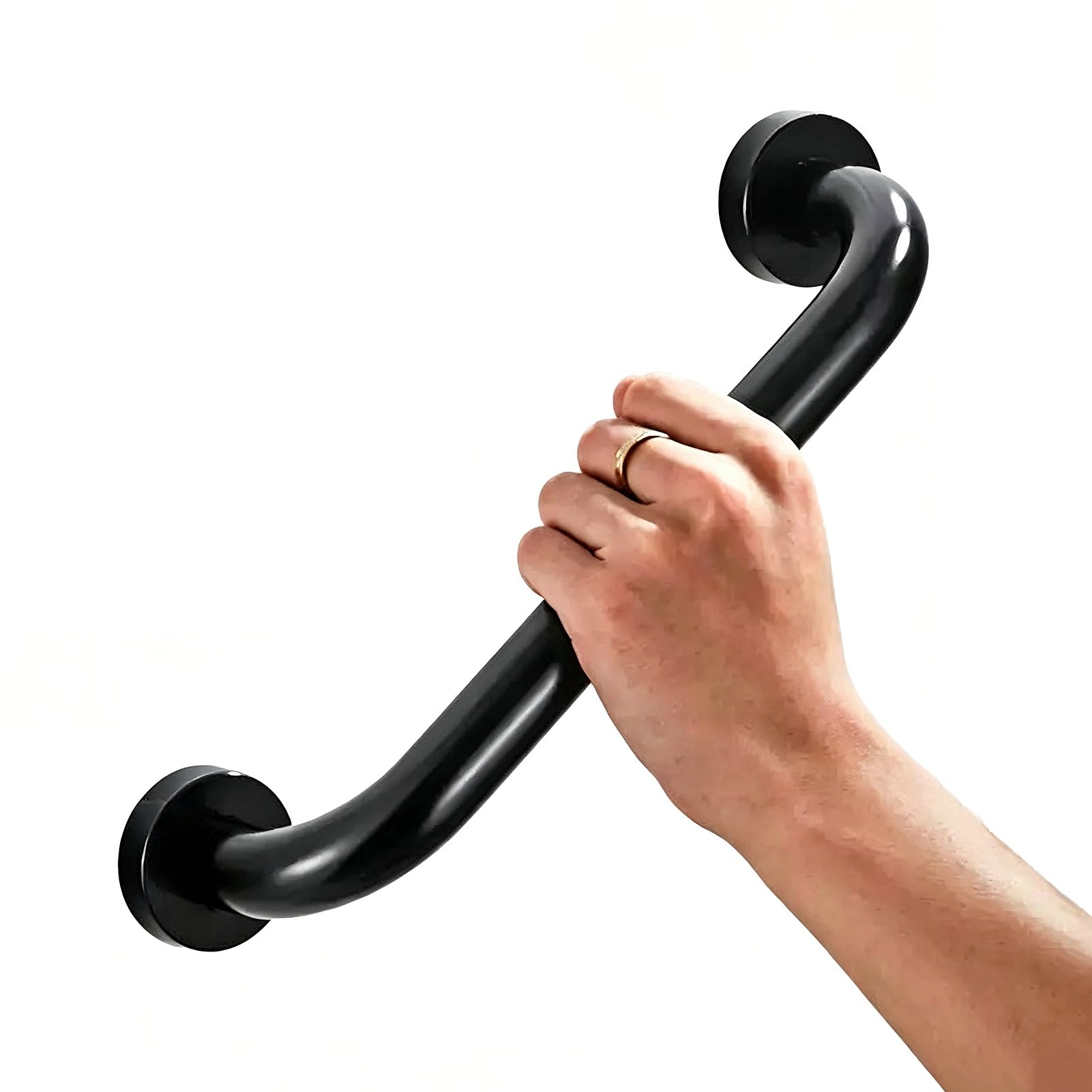 Fkxsxaz Black Handicap Grab Bars, Shower Bar, 304 Stainless Steel Handle For Bathtubs And Showers, Toilet, Safety Support Handles (Black)(1Ft/30Cm)