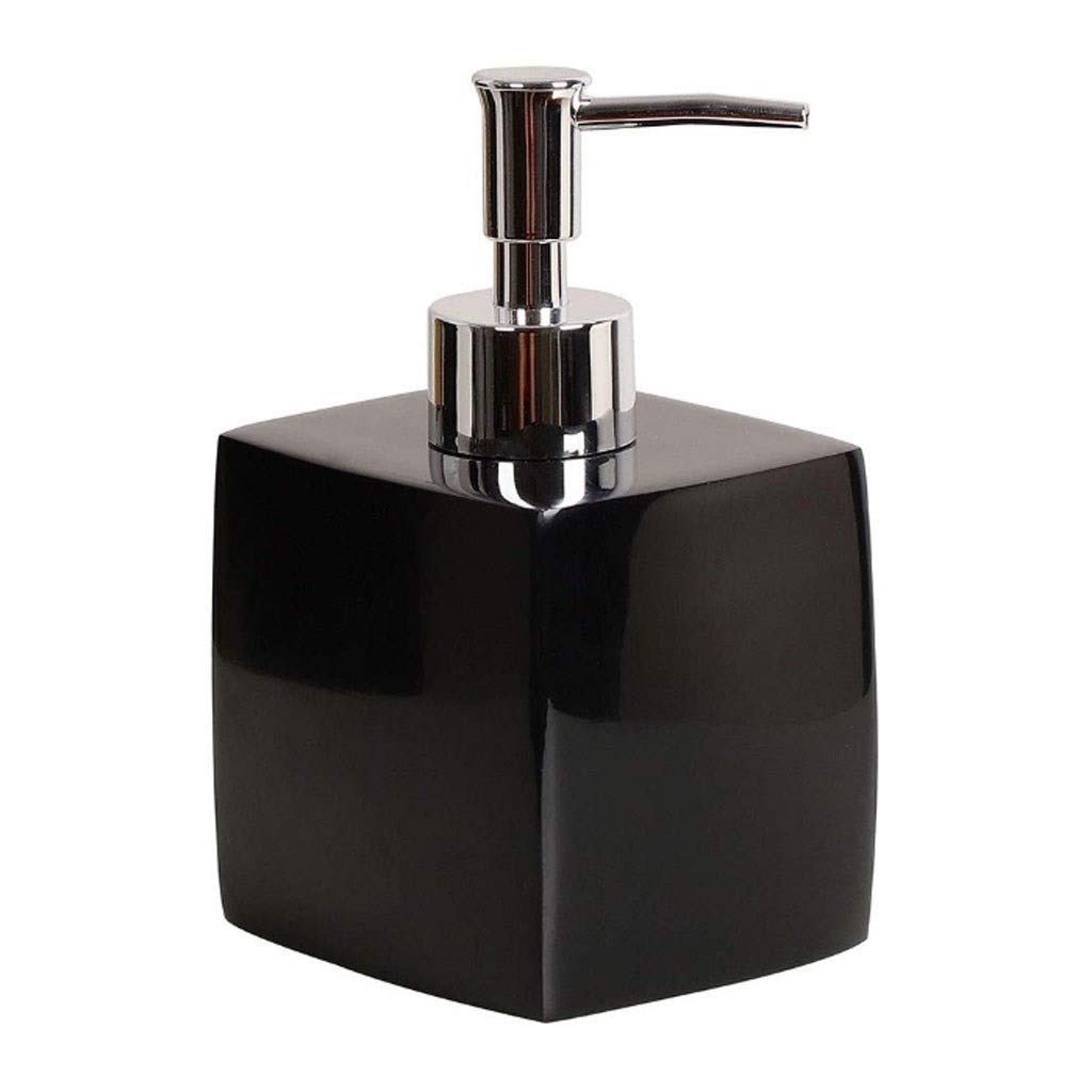 Dispenser di sapone a pompa, ricaricabile per cucina e bagno, design quadrato in resina, capacità 350 ml, accessori da bagno eleganti