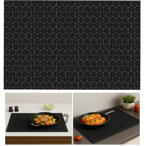 ZMDMAH Alfombrilla Protectora para Cocina de Inducción, 52 x 78 cm Reutilizables Anti-Rasguños...