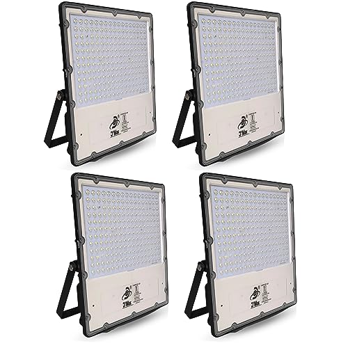 Image of D'Mak 200W Lens Led Flood Light - Ip65 Waterproof Led Lights with 120 Wide Beam-Led Lamp Lights for Yard,Showroom,Shop, Factory,Garden, Playground & Home (Pack of 4)