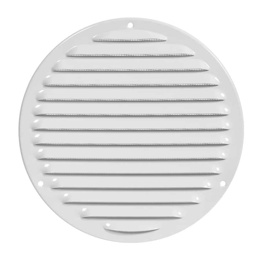 Ø 200mm / 8 inch White Metal Ventilation Grille with Flyscreen - Air Vent Cover