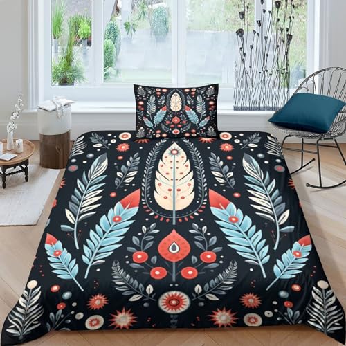 Funda nórdica suave de plumas 3D microfibra de alta calidad estilo bohemio 135x200 cm 2