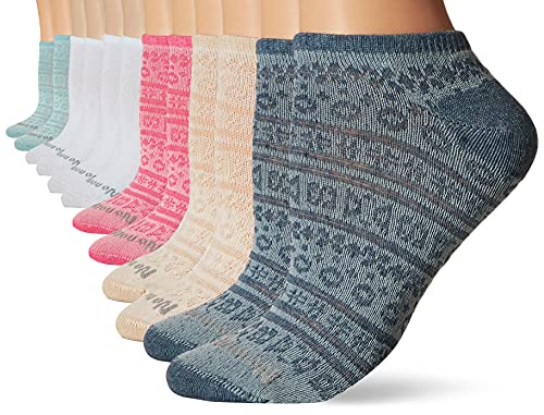 No nonsense womens Green Threads No Show Liner Sock, 12 Pair Pack