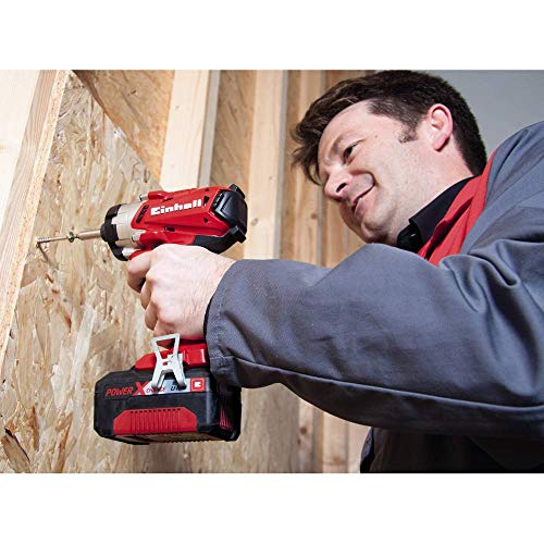 Einhell Power X-Change 140Nm Cordless Impact Driver - 18V, 2300 RPM, 1/4" Hex Bit Mount, LED Light - TE-CI 18/1 Li Solo Battery Powered Impact Drill (Battery Not Included), Red 2 Einhell Power X-Change 140Nm Cordless Impact Driver - 18V, 2300 RPM, 1/4" Hex Bit Mount, LED Light - TE-CI 18/1 Li Solo Battery Powered Impact Drill (Battery Not Included), Red - Image 2
