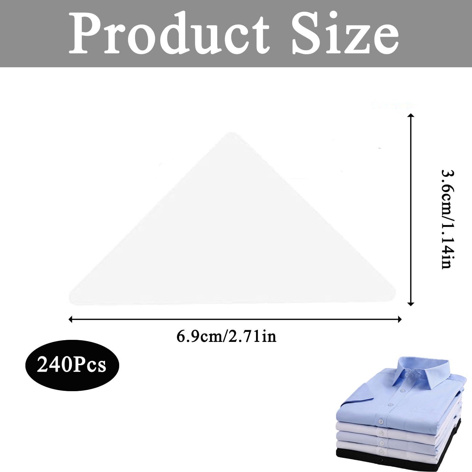 240pcs Collar Stiffeners, Collar Stay Stickers, Shirt Collar Stiffeners, Thickened PVC Collar Edge Anti-Warping Shaper for Men's and Women's Shirts Polo Shirt Collar Anti-Curling (White) - Image 2