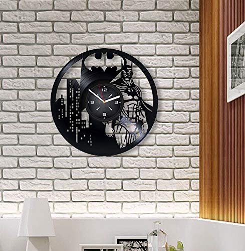 Bat Superhero Vinyl Record Wall Clock. Decor For Bedroom, Living Room, Kids Room. Gift For Men Or Women. Christmas, Birthday, Holiday, Housewarming Present. #TOP2