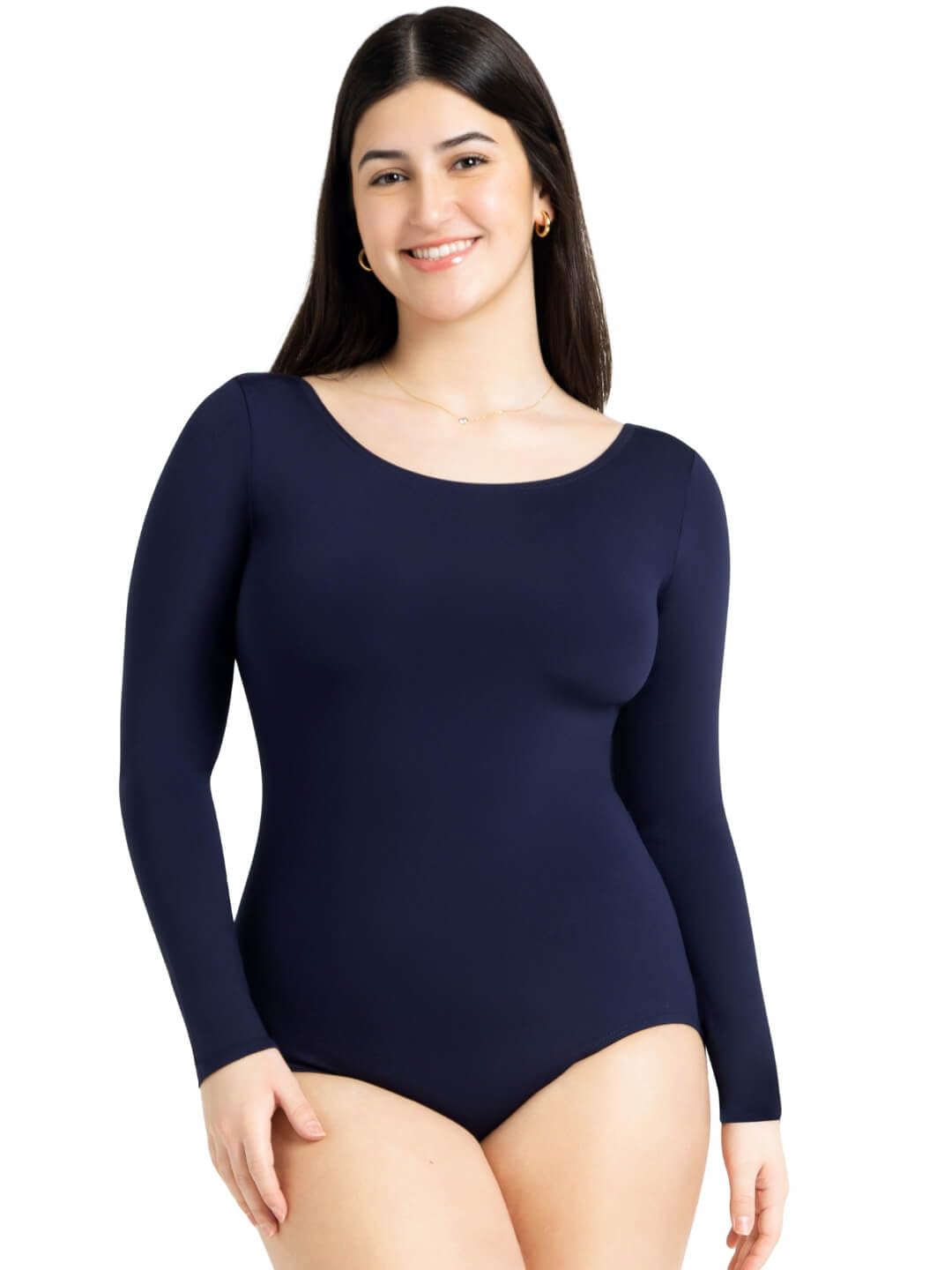 Capezio Long Sleeve Leotard, Navy, Large