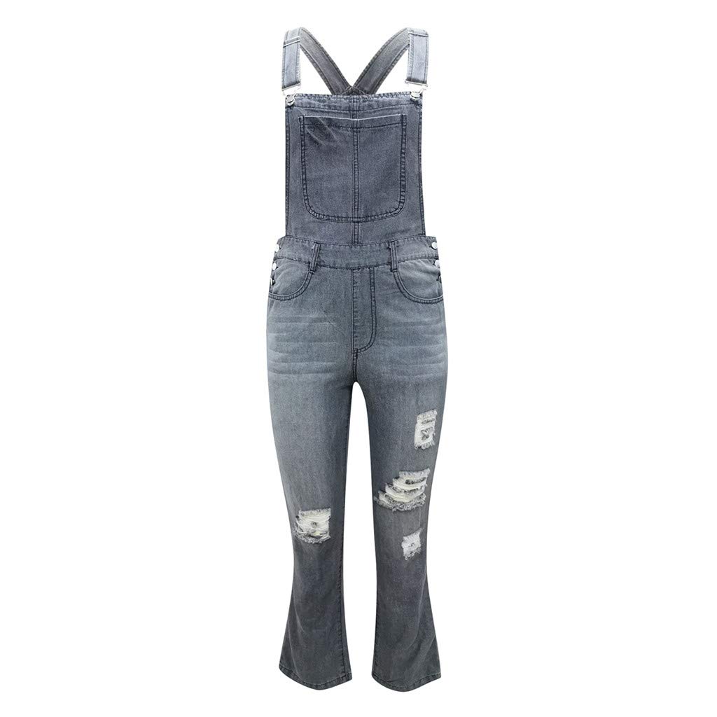 Salopette da donna, in denim, elasticizzati, dritti, jeans