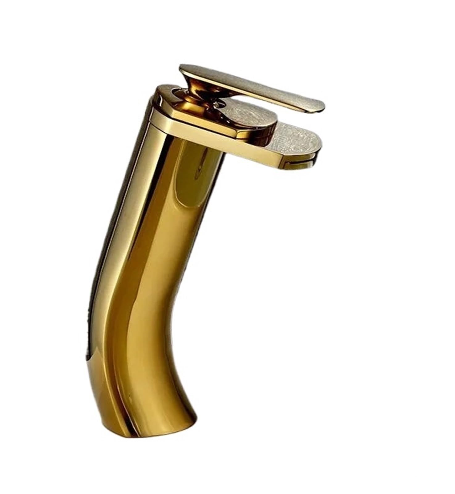 CVFRDD Bathroom Faucet Hot And Cold Brass Basin Faucet, Waterfall Sink Faucet Single Handle Water Tap(Rosso)