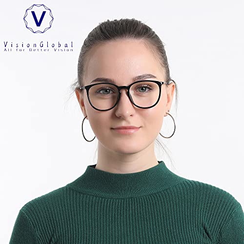 Image of VisionGlobal Blue Light Blocking Glasses for Women Men, Computer Reading, TV Glasses, Stylish Oval /Square Frame