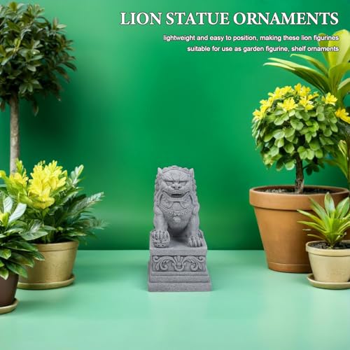 Lions chinois traditionnels en pierre pour sublimer un micro-paysage