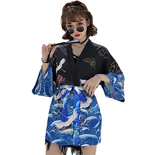 ZooBoo Women's Japanese Kimono Cardigan Harajuku Ancient Style Cardigan Pajamas Jacket Coat - One Size3