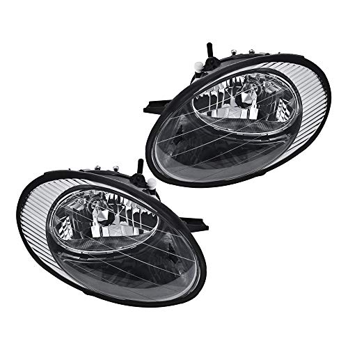 EPIC LIGHTING Headlights Lens and Housing Assembly Replacement for Ford 1998-1999 Taurus [ FO2502157 FO2503157 XF1Z13008BA XF1Z13008AA ] Left + Right Side Pair