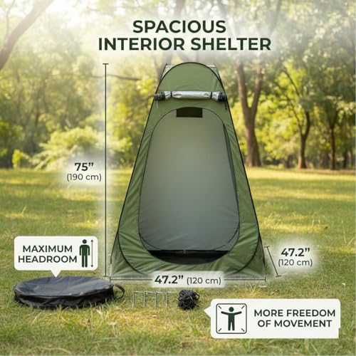 Image of Coku Privacy Shower Tent, Pop-up Portable Camping Tent, Outdoor Toilet Changing Dressing Room, Instant Privacy Shelter for Picnic Waterproof Bathroom