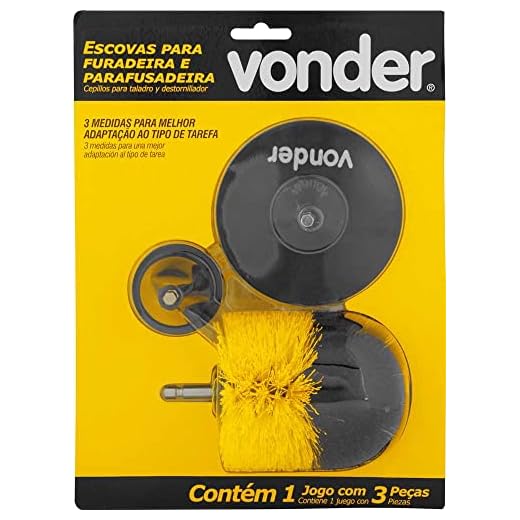 Escovas Rotativas para Paraf/furad com 3 peças Vonder