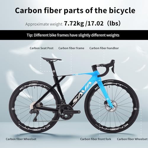 SAVADECK SLR8-Ultegra Full Carbon Road Bike, Carbon Fiber
