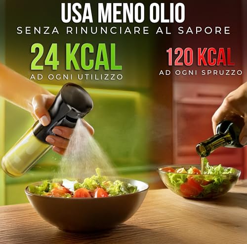 ActivoTex Spruzzatore Olio. Spruzzino Olio per Friggitrice ad Aria. 300 ml Vaporizzatore Olio da Cucina. Spray Olio Evo. Nebulizzatore Olio Alimentare. Spruzzino per Alimenti - immagine 5