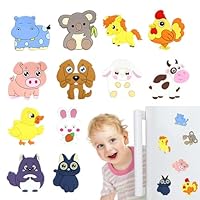 12PCS magnetic animals, Cartoon Animal Fridge fridge magnets for kids, Montessori Learning Toys, magnetic animals for toddlers, kids fridge magnets as Educational Gift for Boys and Girls