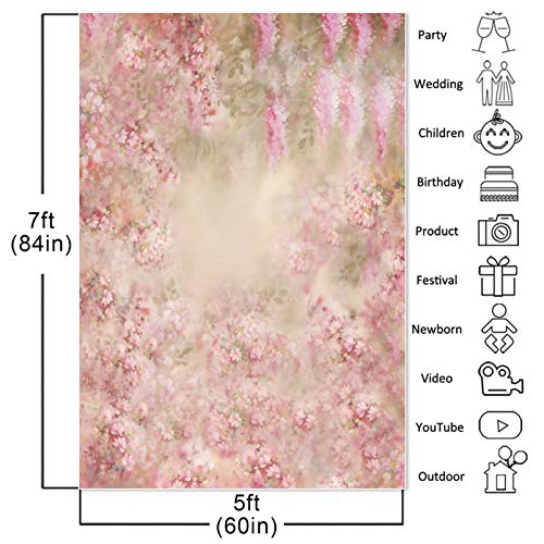 Comophoto Newborn Backdrops For Photography Baby Floral Photo Background For Pictures 5X7Ft Seamless Polyester #TOP1