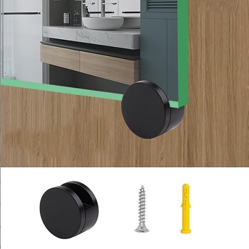 Miniatura 6 de Soporte de abrazaderas de clips de vidrio, soporte de espejo de pared de forma redonda, clips de espejo para espejo de 0.197-0.433 in de grosor para