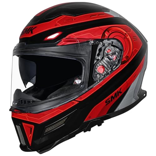 Image of SMK Agnar Cyborg ISI, DOT and ECE 06 Certified Helmet with Antigog Pinlock 30 Fitted & Dual Visor (GL263 - L)
