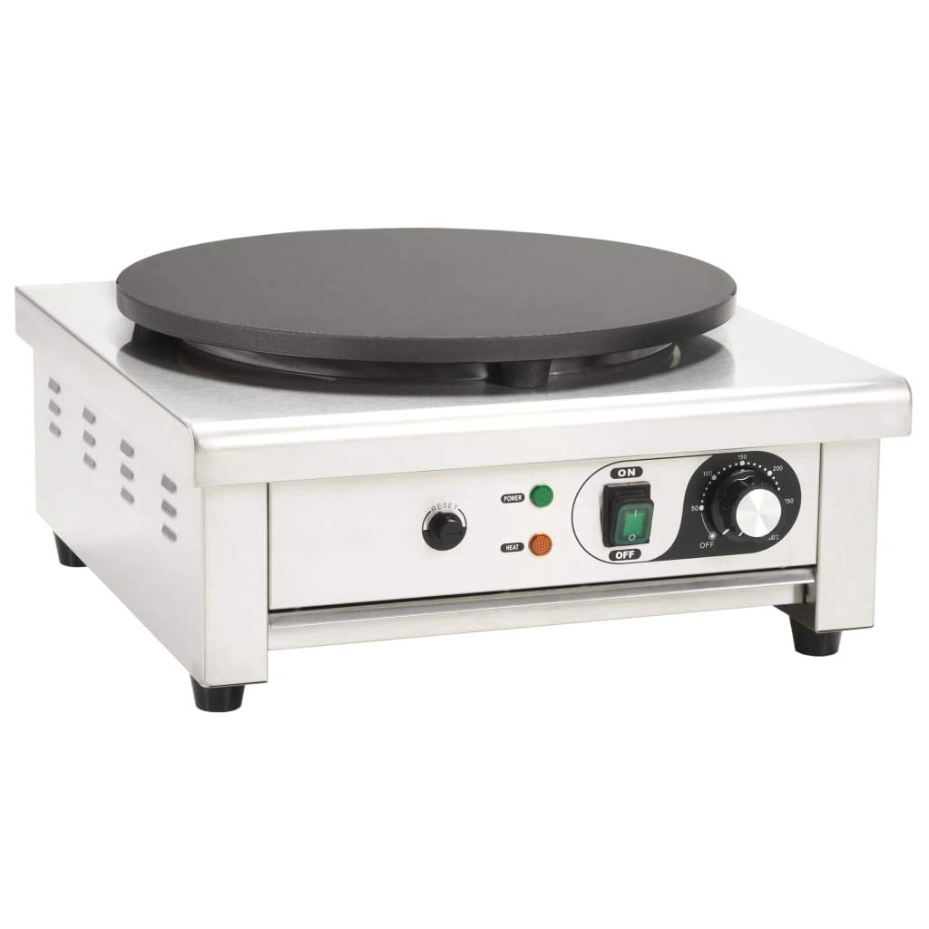 Piastra Elettrica per Crepes Professionale con Vassoio Estraibile 40 cm 3000 W,Crepiera Elettrica Professionale 3000 W 40 cm