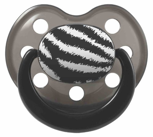chupetes 'Rock Star Baby' Diseño Zebra, tamaño 2, con anillo (1 pieza)