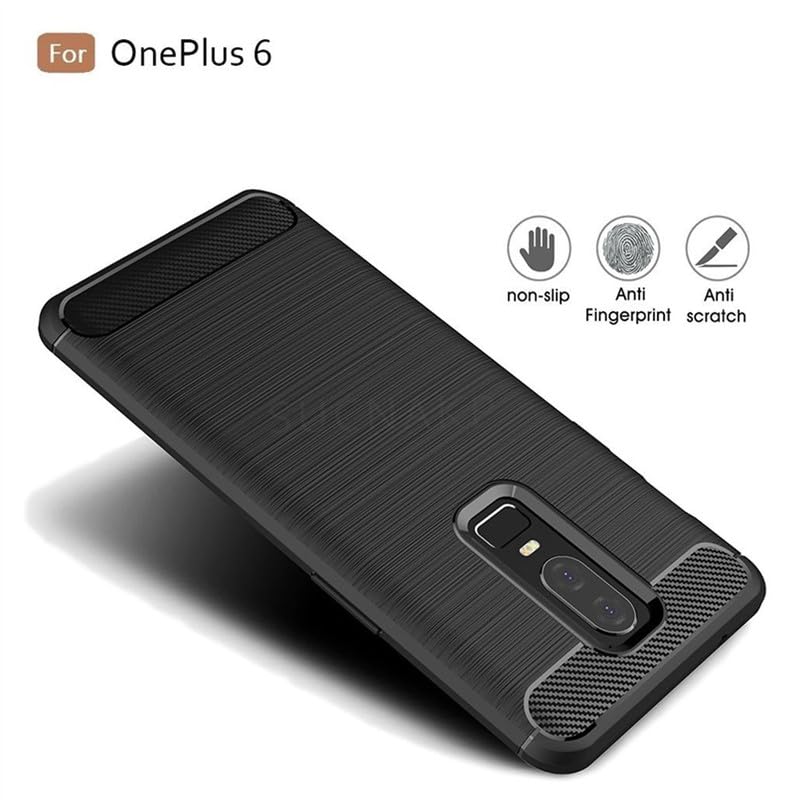 Image of Hybrid Carbon Fiber Back Case for OnePlus 6 (Black)
