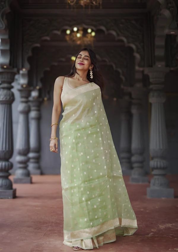 Image of Flosive Women's Cotton Saree With Blouse Piece