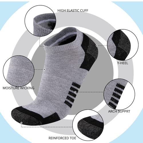 Image of COOVAN 10 Pairs Mens Ankle Socks Men 10 Pack Low Cut Comfort Cushion Casual Socks