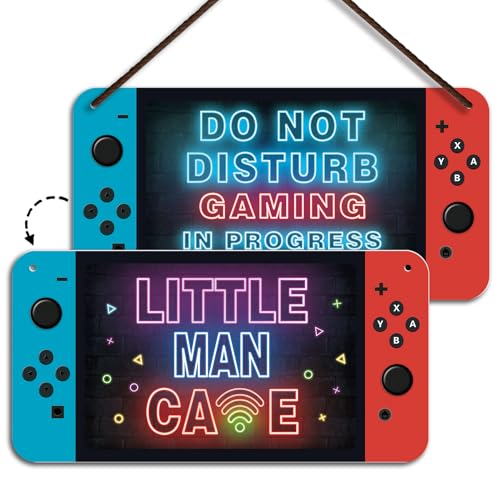 Little Man Cave, Game Room Sign for Boys Room Gamer Room Wall Decor,...