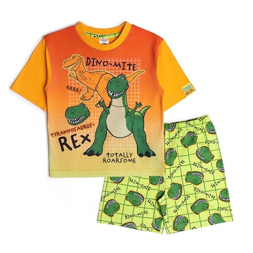 Disney Toy Story Rex Dinosaur T-Rex Pyjamas Boys Pjs Shorts Top Kids 5-6 Years Green