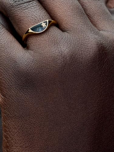 PANDORA ME Halbierter Emaille Siegelring aus Sterling Silber mit vergoldeter Metalllegierung und Zirkonia Steinen, Größe: 62, 163325C01-62 – Ansicht 3