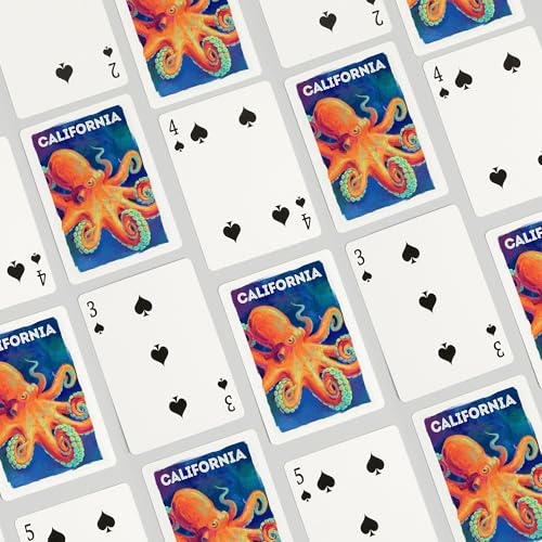 Lantern Press California, Octopus, 52 Cartas Poker miniatura 4