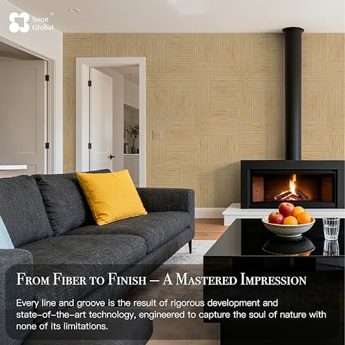 Image of Soon Global Acoustical Wall Panels, 6-Piece 23.62 X 23.62 Inches Art Acoustic Panels, Decorative Acoustic Panels, Acoustic Wall Panels, Sound Absorbing Wall Art, Zen Split