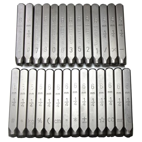 image for WKSTOOL 1/8 (3mm) 27pcs Number and Symbol Stamp Heavy Duty Carbon Stee