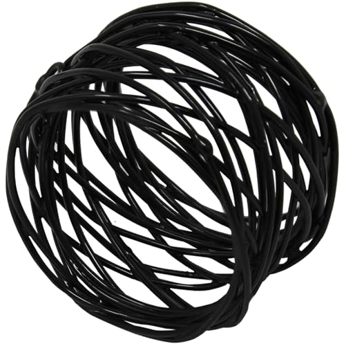 Image of SKAVIJ Handmade Twisted Wire Mesh Napkin Rings Holders Decor Dinner Party Wedding Thanksgiving Christmas Gathering (Black 12pcs)