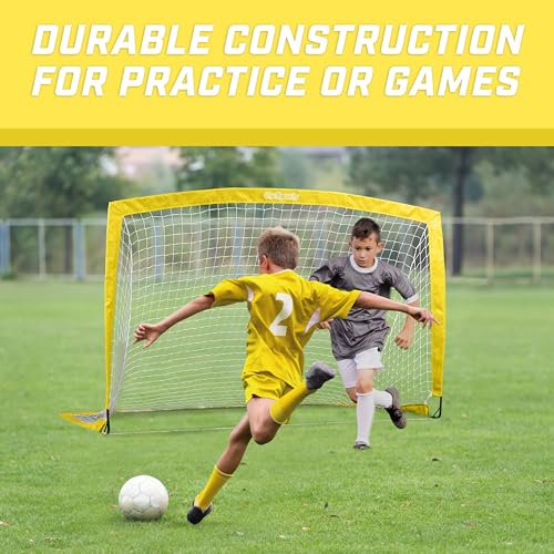 Image of GoSports Portable Soccer Goals for Kids - 13 Color Options - Choose 4 x 3 ft or 6 x 4 ft - Team Tone Pop Up Nets for Backyard
