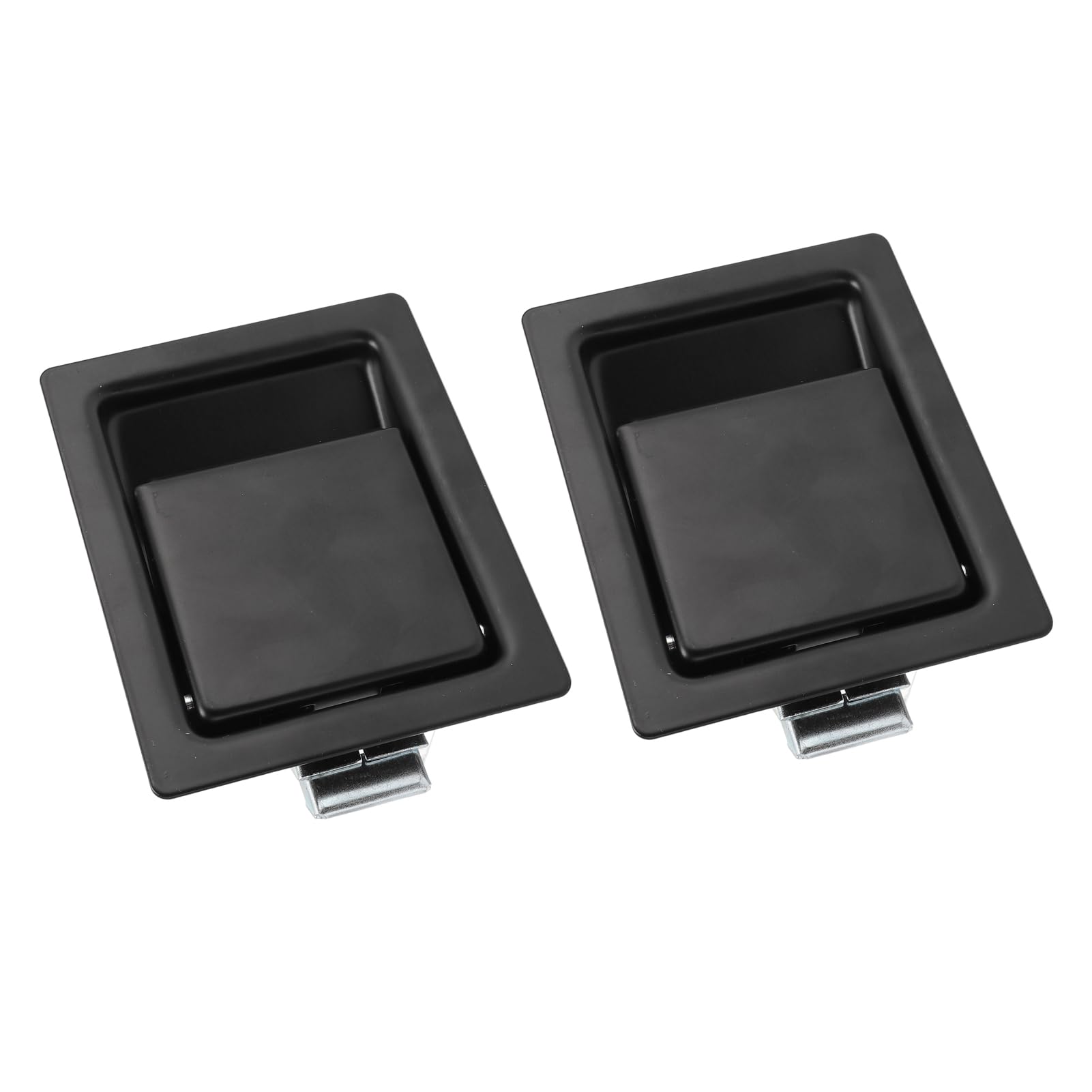 Caja de herramientas de montaje empotrado de acero al carbono con mango de paleta para camión RV con lengüeta de bloqueo de acero inoxidable y 127X102mm 2 uds