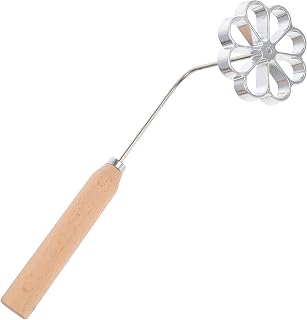 Cabilock Bunuelos Mold with Wood Handle, Aluminum Alloy Rosette Cookie Maker, Detachable Cake Pastry Printing Mold, Frying Tool Kitchen Gadget