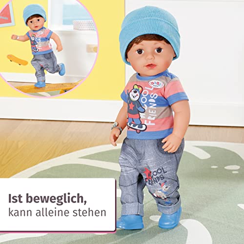 BABY born, Puppe, Brother 43 cm, Puppe mit Haaren und 6 lebensechten Funktionen ohne Batterie, 830369, Zapf Creation – Bild 6