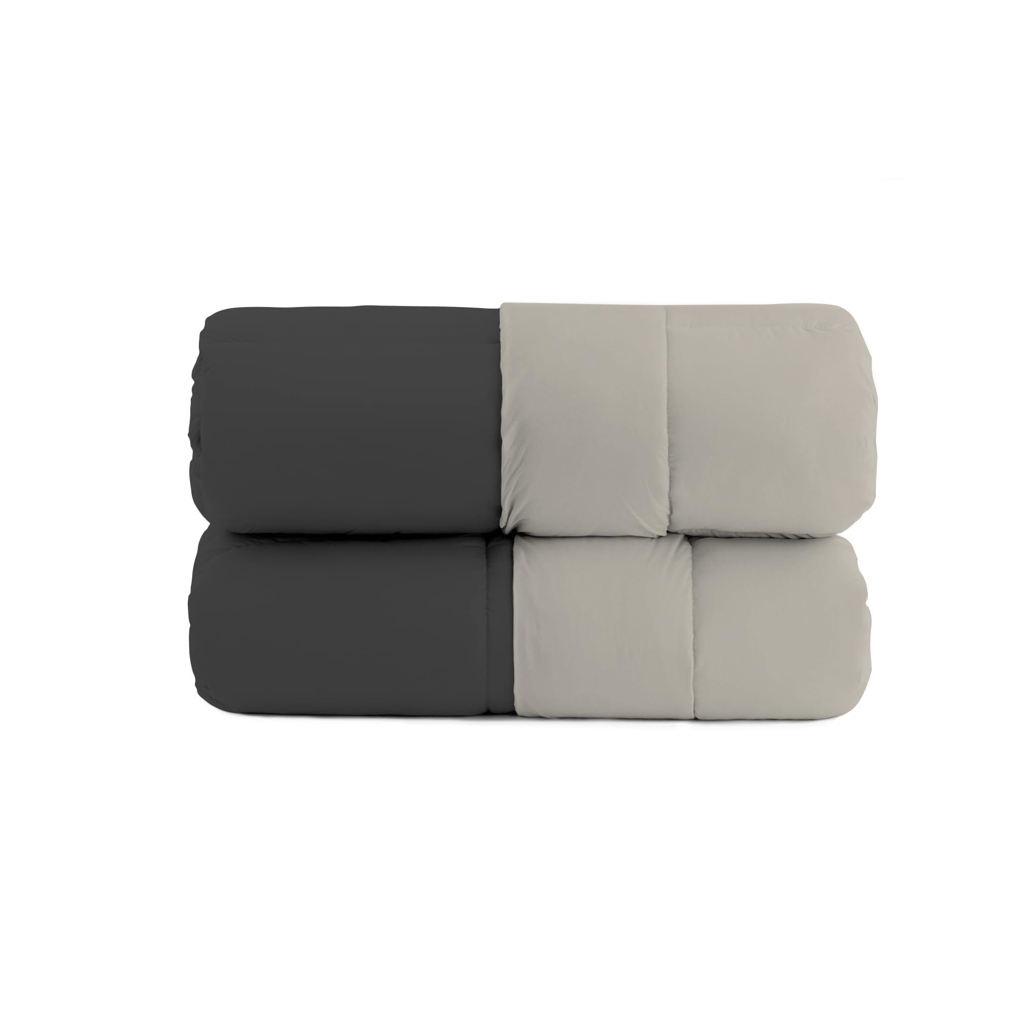 Italian Bed Linen Wintersteppdecke Elegant, Mikrofaser, Hellgrau/Dunkelgrau, 170x260cm