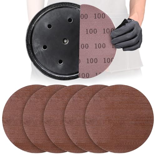 Image of 25 Pcs 9 Inch Mesh Sanding Disc for Drywall Sander 100 Grit | Hook and Loop Anti-Clogging Dust Free Round Sandpaper for Drywall Patching, Joint Tape Levelling and Rough Wall Repair