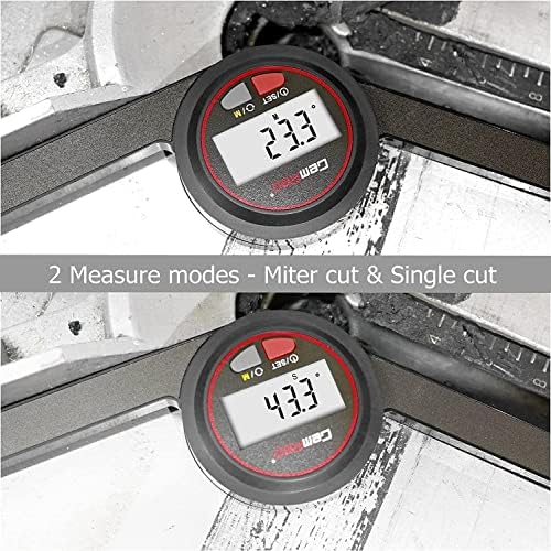 GemRed mitre Saw Protractor, 360° Digital Angle Finder, Angle Measurement Tool Protractor for Inside Outside Corner, Skirting Woodworking, Crown Molding, Carpenter, Plumber(Battery Included)