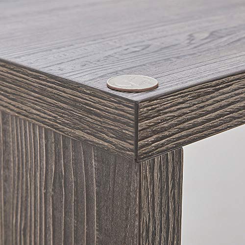 Hsh L Shaped Computer Desk, Rustic Wood Corner Desk, Industrial Writing Workstation Table With Cabinet Drawer Storage For Home Office Study, Grey 55 Inch #TOP5