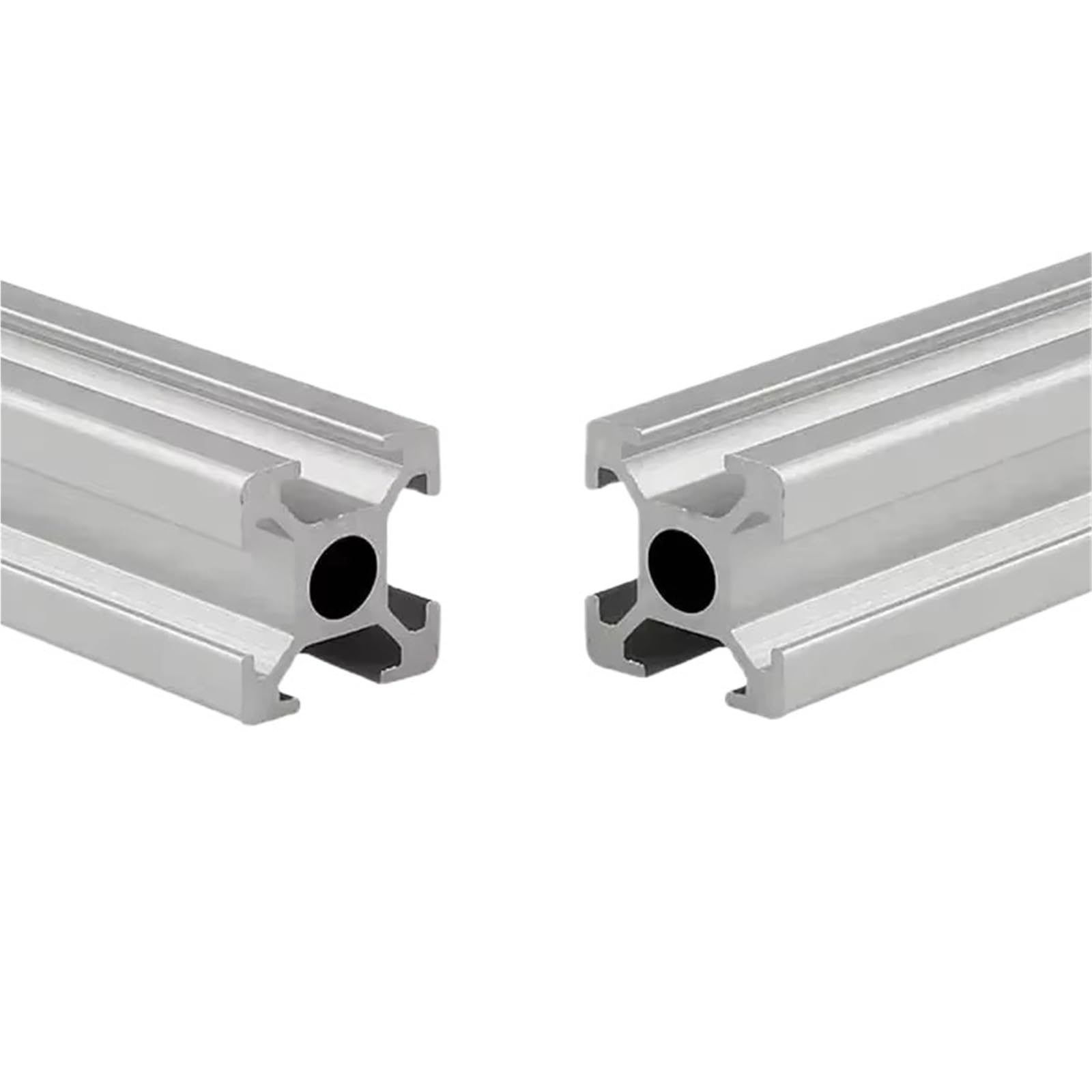 Longitud 50-550mm 20x20mm Estructura Abierta Perfil De Aluminio Con Ranura 2020 V Extrusión Negro/plateado for Piezas Impresora 3D CNC DIY(Silver,450mm (2pcs))