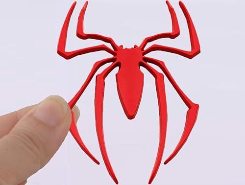 2 piezas de emblemas cromados de araña 3D para decoración universal de automóvil, camión, motocicleta, RV, scooter, SUV, puerta, ventana roja araña
