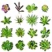 KUUQA 16 Pcs Mixed Artificial Succulent Flowers Plants Unpotted Decor Stems Faux Succulents Plants Bulk Assorted Picks for Home Decor Indoor Wall Garden DIY Decorations